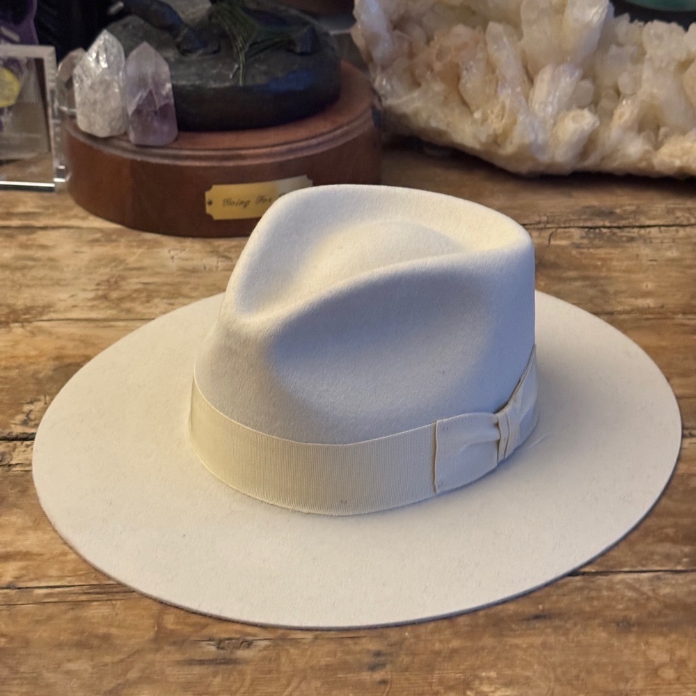 New Dobbs Kemosabe Stetson Felt Flat Brim Hat Fedora 7 56 7 1/8 57 Nick Fouquet